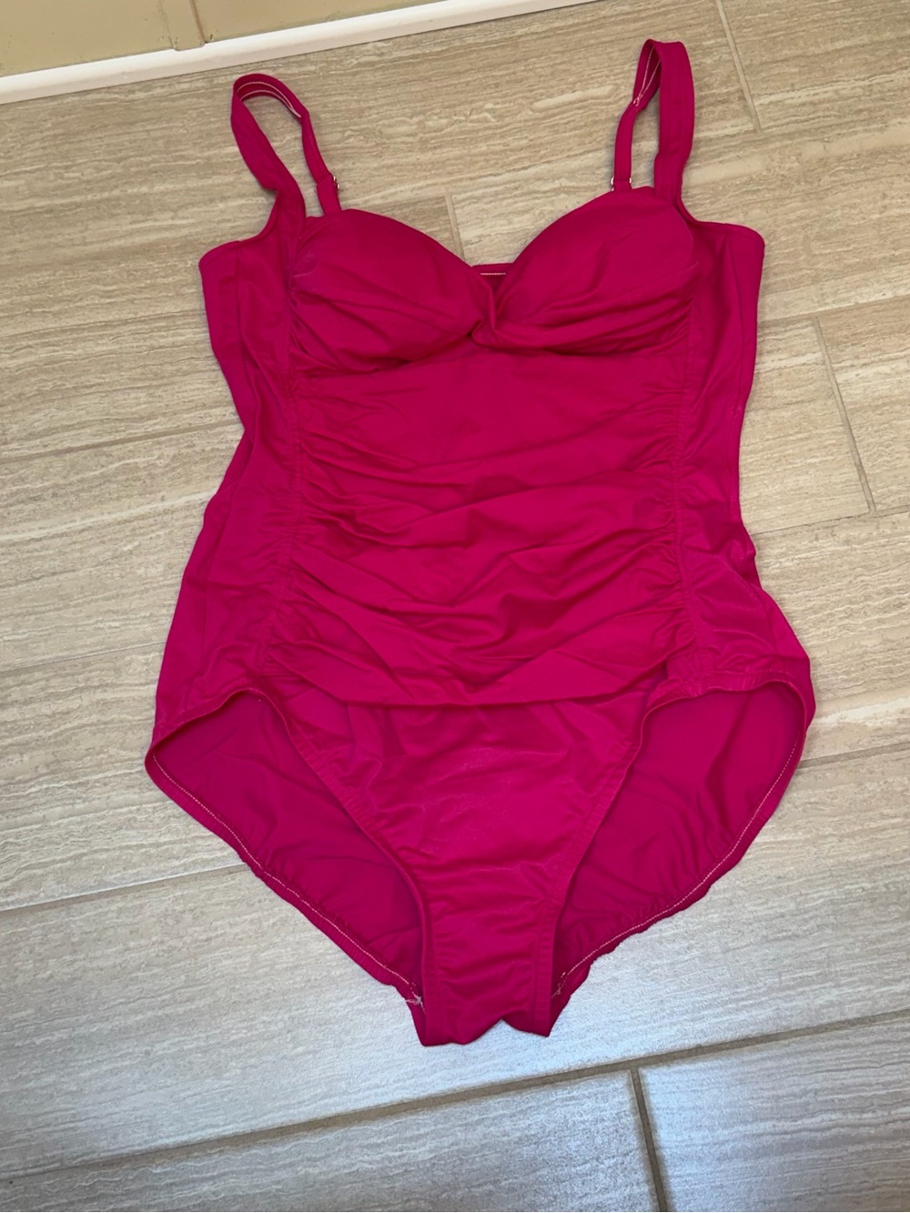 Croft & Barrow Pink One-Piece Swimsuit Size 14